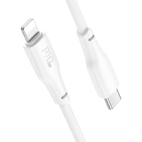 Lightning / Hoco X93 Force PD20W charging data cable Type-C to Lightning cable (1m) White