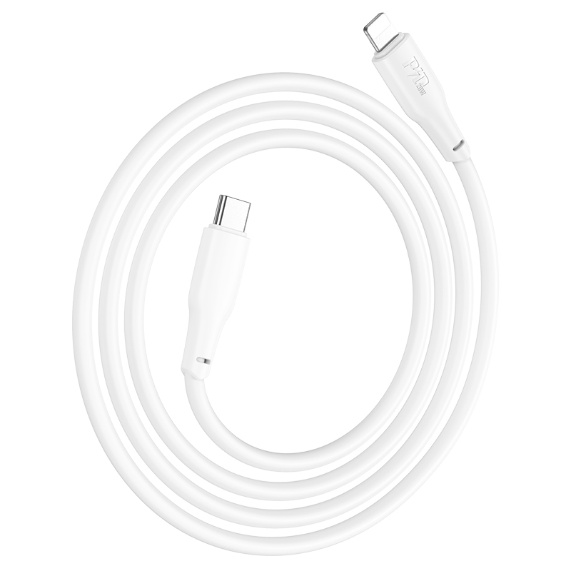 Lightning / Hoco X93 Force PD20W charging data cable Type-C to Lightning cable (2m) White