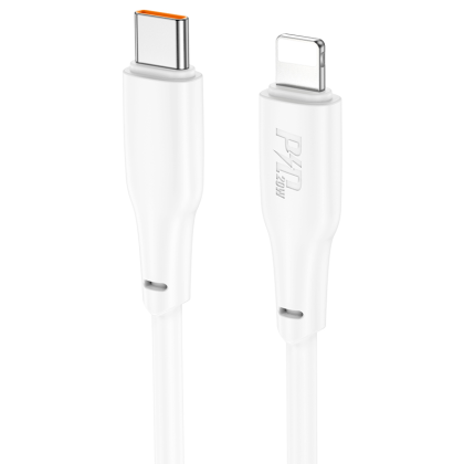Lightning / Hoco X93 Force PD20W charging data cable Type-C to Lightning cable (2m) White