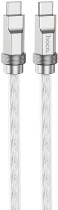 Type - C / HOCO U113 Solid 100W silicone charging data cable Type-C to Type-C Silver